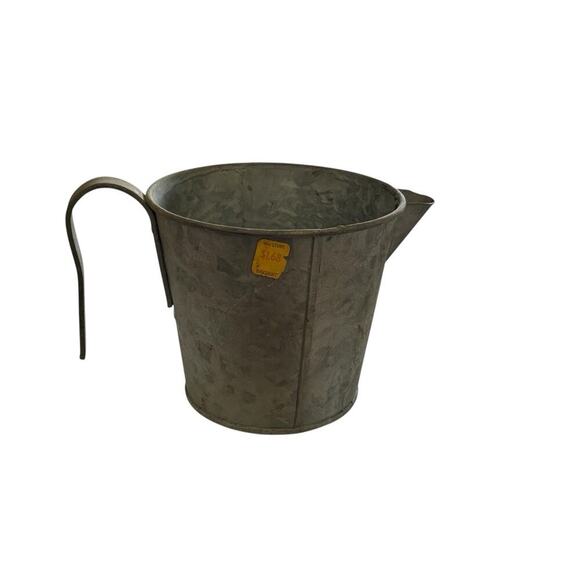 Cubasa Galvanized Tin Pitcher Vase Utensil Holder Rustic Farmhouse #4 - Picture 1 of 8